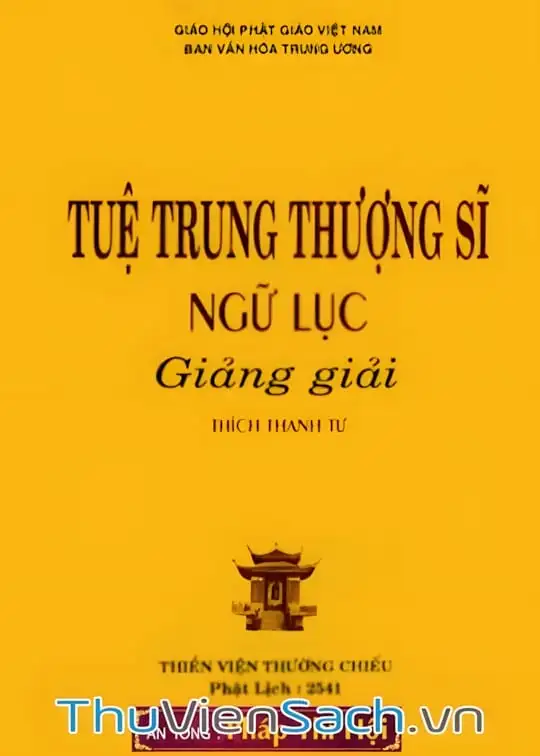 Ảnh bìa sách Tuệ Trung Thượng Sĩ Ngữ Lục Giảng Giải